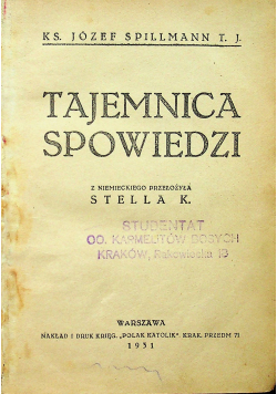 Tajemnica spowiedzi 1931 r.