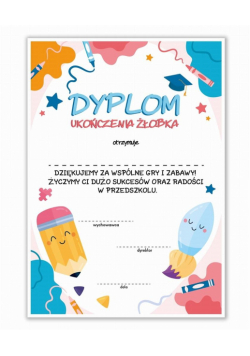 Dyplom A4 ukończenia żłobka - Kleks 20szt