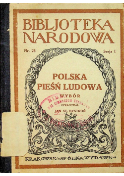 Polska pieśń ludowa wybór około 1921r