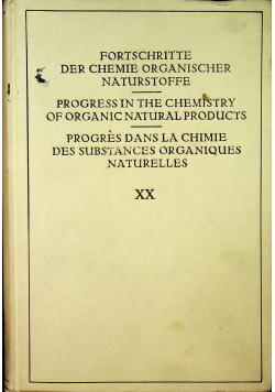 Fortschritte der chemie organischer naturstoffe XX