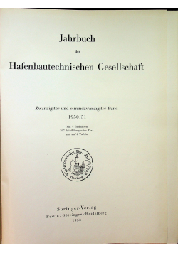 Jahrbuch der Hafenbautechnischen Gesellschaft Zwanzigster und einundzwanzigster Band