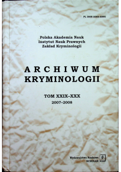 Archiwum kryminologii Tom XXVIII