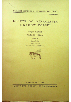 Klucze do oznaczania owadów Polski część XXVIII zeszyt 34