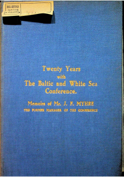 Twenty years with the baltic and white sea conference 1927 r.