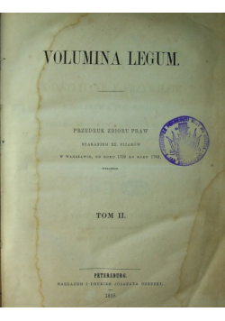 Volumina Legum Tom II  reprint z 1859 r
