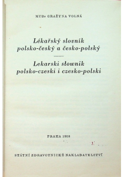 Lekarski słownik polsko - czeski