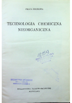 Technologia chemiczna nieorganiczna