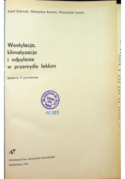 Wentylacja klimatyzacja i odpylanie w przemyśle lekkim