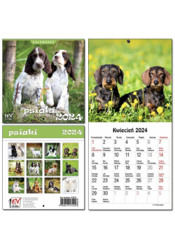 Kalendarz 2024 dla dzieci 16x32 13 plansz Psiaki