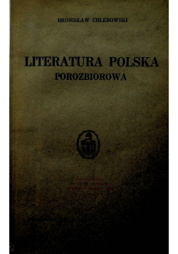 Literatura polska porozbiorowa 1935 r