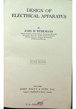 Design of electrical apparatus 1946 r.