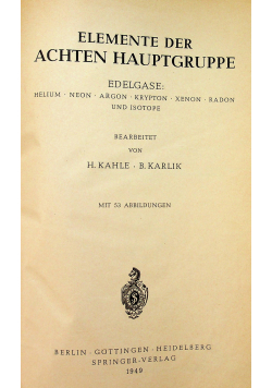 Elemente der achten hauptgruppe 1949r.