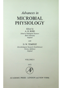 Advances in microbial physiology volume  8