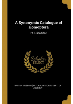 A Synonymic Catalogue of Homoptera