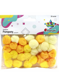 Pompony akrylowe 25mm żółte 30szt