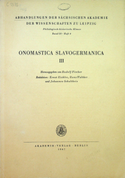 Onamastica slavogermanica III