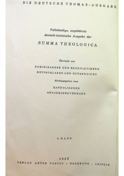 Summa Theologica Band 4 1936 r.