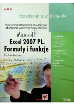 Microsoft Excel 2007 PL Formuły i funkcje Rozwiązania w biznesie