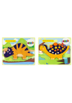 Drewniane puzzle Triceratops, Ankylozaur MIX