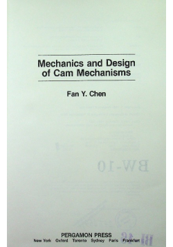 Mechanics And Design Of Cam Mechanisms