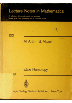 Etale Homotopy