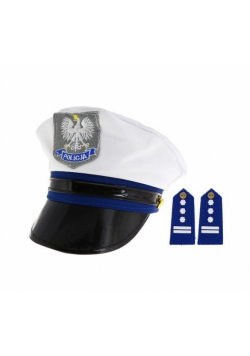 Czapka policjanta z pagonami