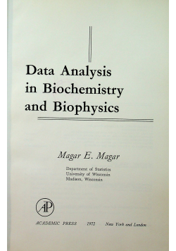 Data analysis in biochemistry and biophysics