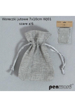 Woreczki jutowe szare 7x10cm 6szt