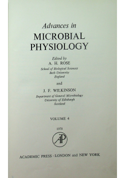 Advances in microbial physiology volume  4
