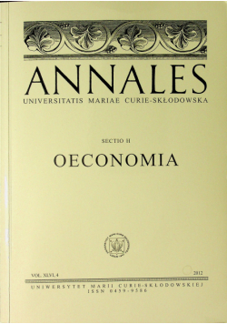 Annales sectio H Oeconomia Vol XLVI