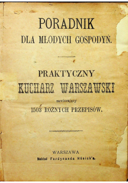 Poradnik dla młodych gospodyń 1891 r