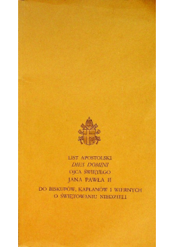List Apostolski Dies Domini Ojca Świętego Jana Pawła II