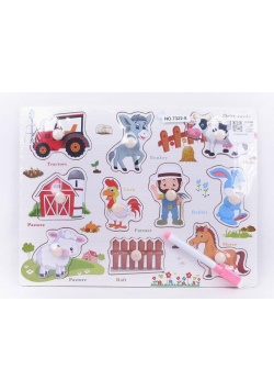 Drewniane puzzle - farma
