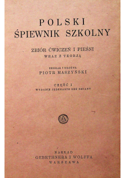 Polski śpiewnik szkolny 1930 r.