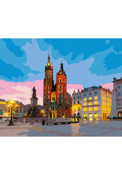 Malowanie po numerach - Wieczór Kraków 40x50cm