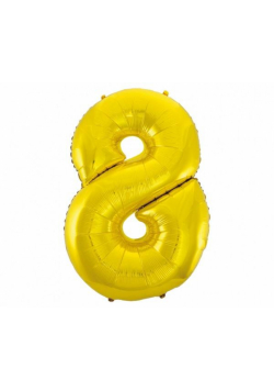 Balon foliowy B&C cyfra 8 złota 92cm