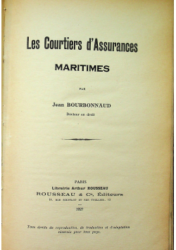 Les courtiers d Assurances Maritimes 1927r