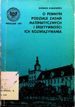 O pewnym podziale zadań matematycznych i