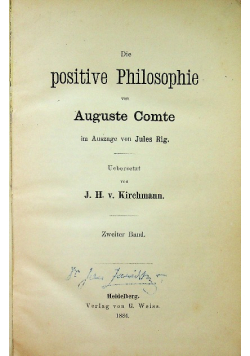 Die positive philosophie 1884 r.